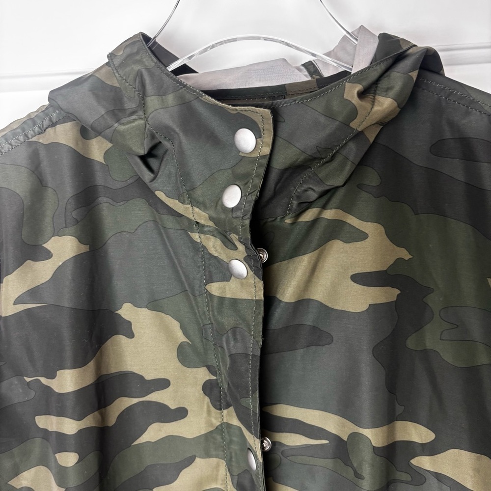J. Crew Green Camouflage Water Proof Jacket Size Small - Picture 8 of 14
